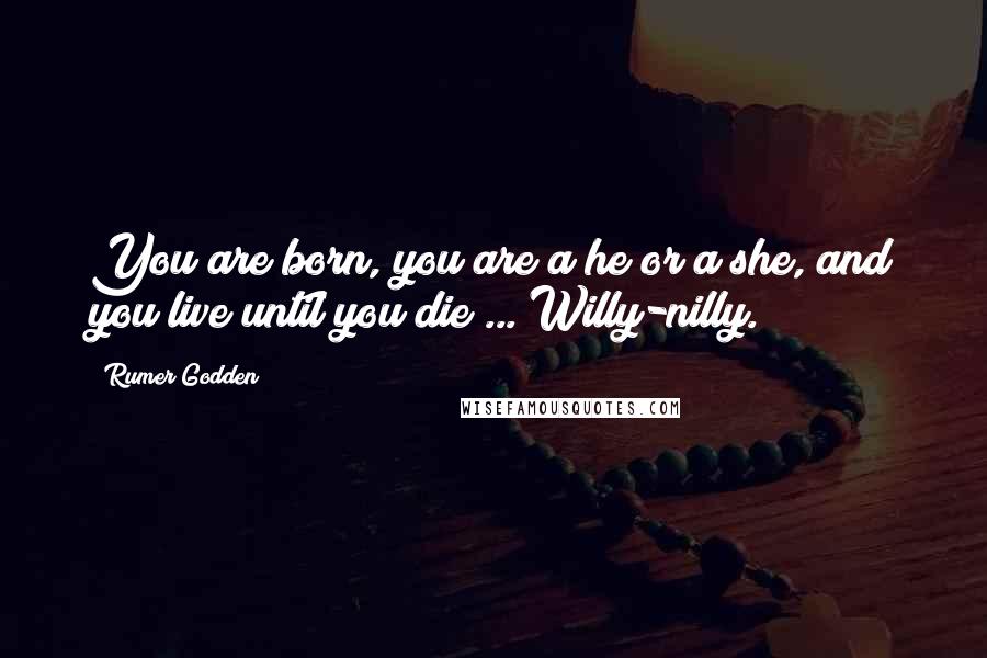 Rumer Godden Quotes: You are born, you are a he or a she, and you live until you die ... Willy-nilly.
