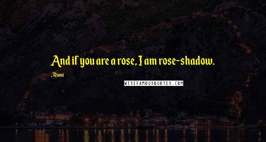 Rumi Quotes: And if you are a rose, I am rose-shadow.