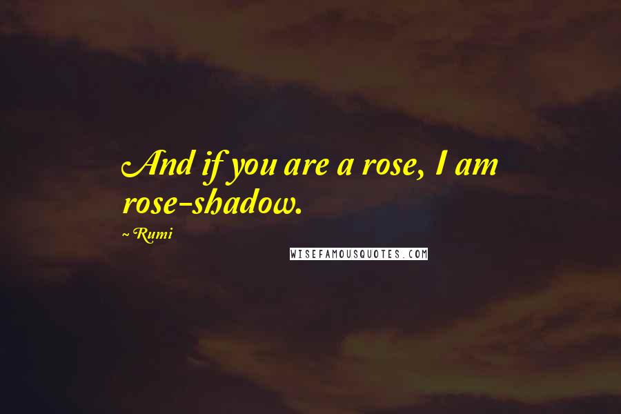 Rumi Quotes: And if you are a rose, I am rose-shadow.