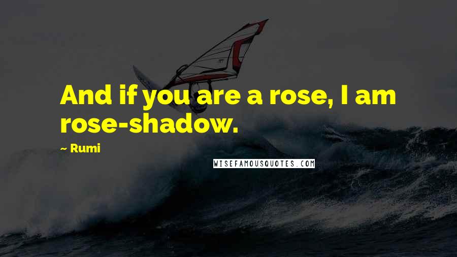 Rumi Quotes: And if you are a rose, I am rose-shadow.