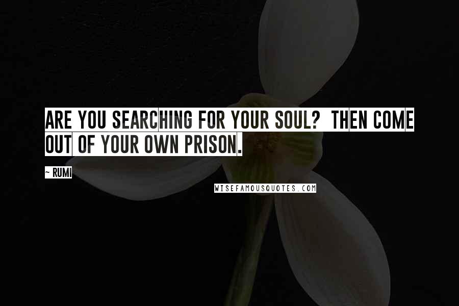 Rumi Quotes: Are you searching for your soul?  Then come out of your own prison.