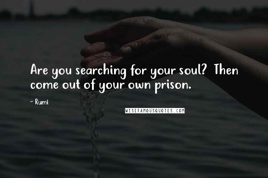 Rumi Quotes: Are you searching for your soul?  Then come out of your own prison.