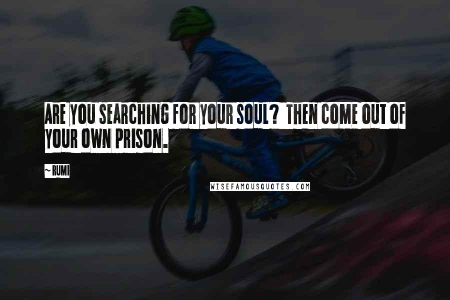 Rumi Quotes: Are you searching for your soul?  Then come out of your own prison.