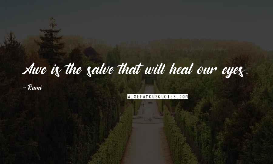 Rumi Quotes: Awe is the salve that will heal our eyes.