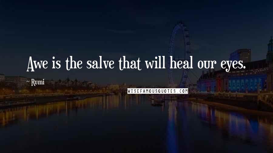 Rumi Quotes: Awe is the salve that will heal our eyes.