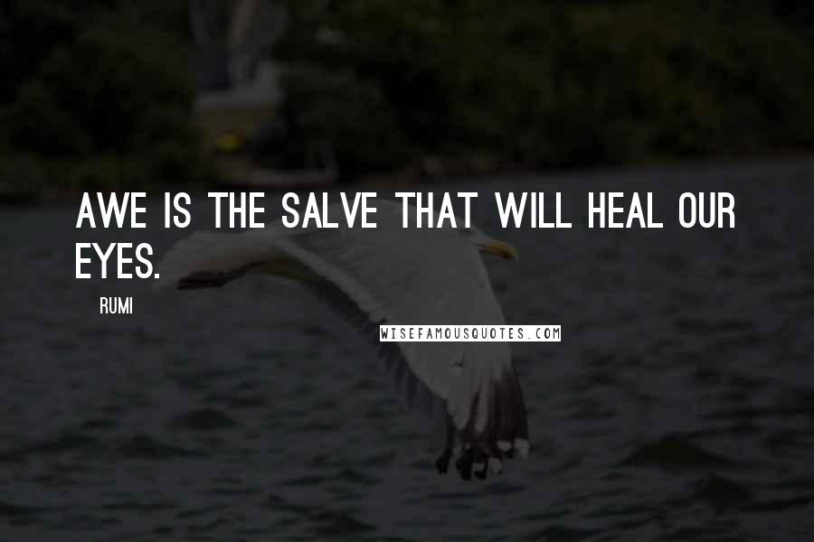 Rumi Quotes: Awe is the salve that will heal our eyes.