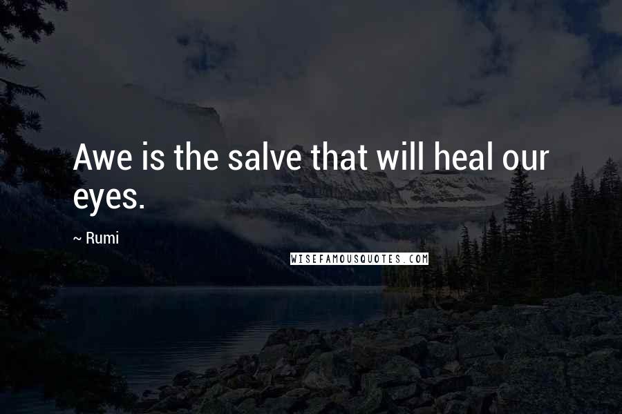 Rumi Quotes: Awe is the salve that will heal our eyes.