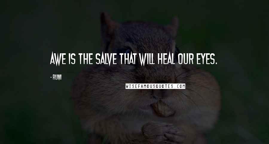 Rumi Quotes: Awe is the salve that will heal our eyes.