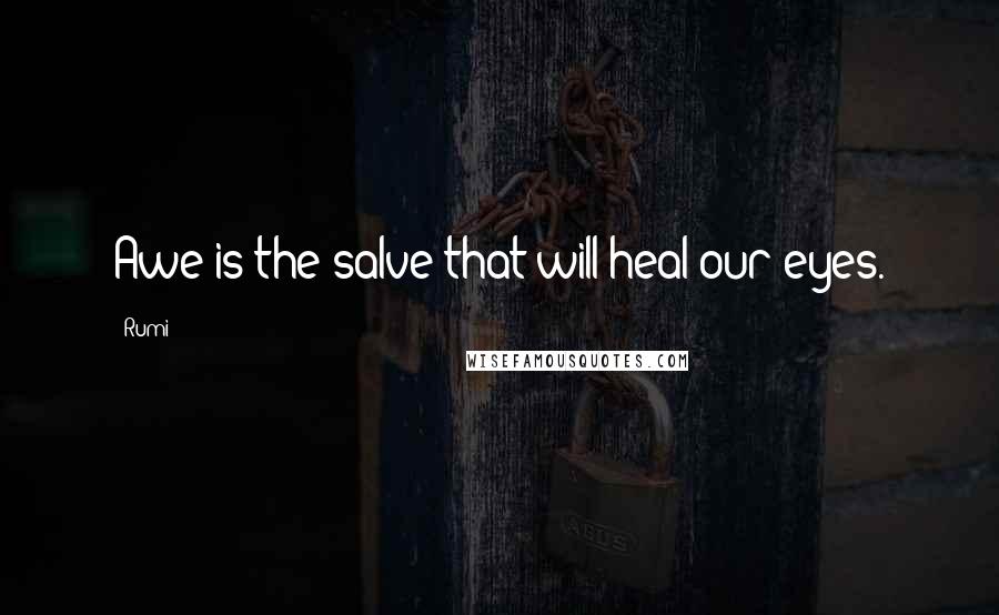 Rumi Quotes: Awe is the salve that will heal our eyes.