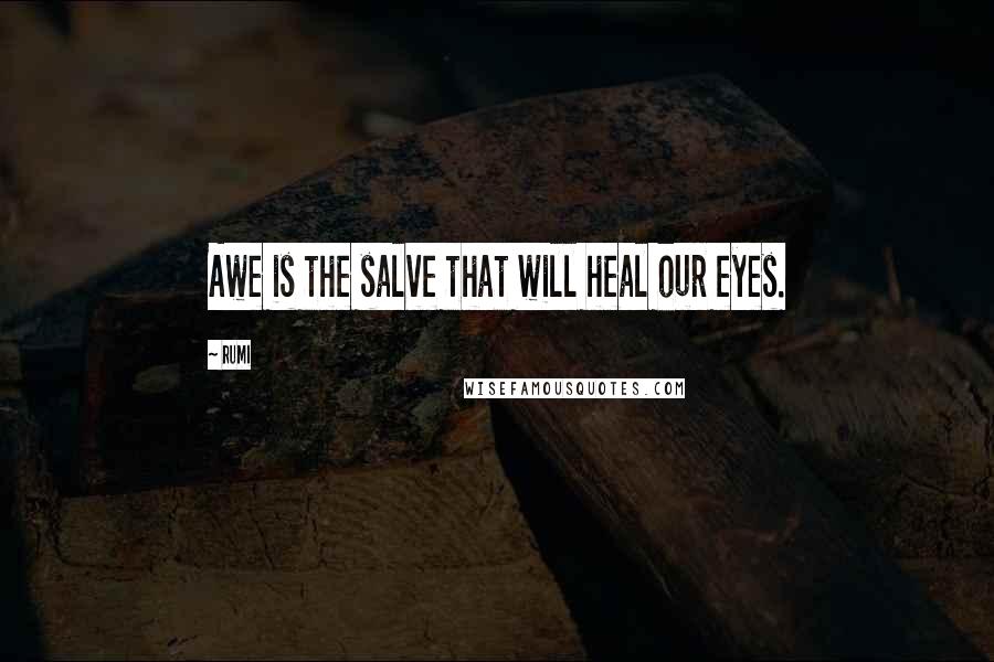 Rumi Quotes: Awe is the salve that will heal our eyes.