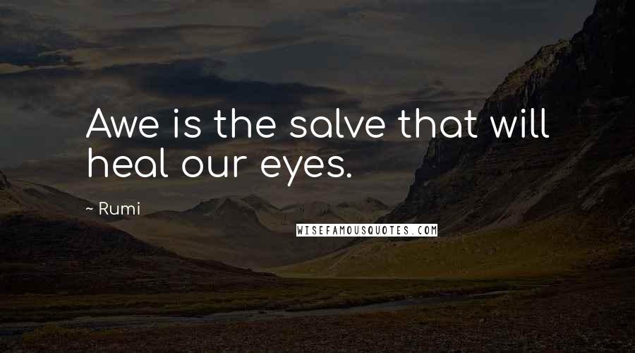 Rumi Quotes: Awe is the salve that will heal our eyes.