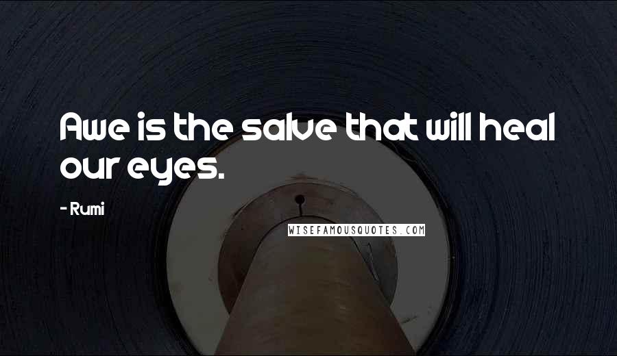 Rumi Quotes: Awe is the salve that will heal our eyes.