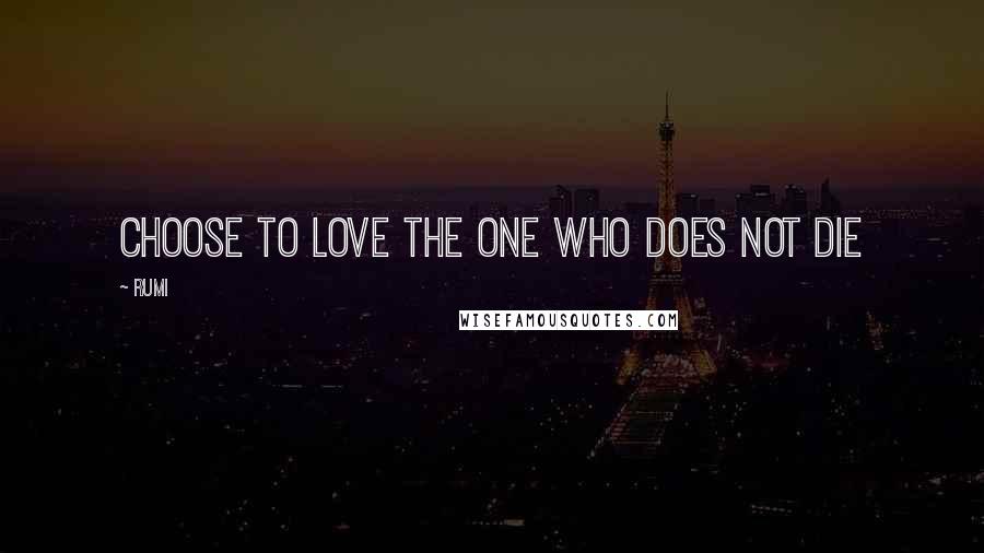 Rumi Quotes: Choose to love the one who does not die