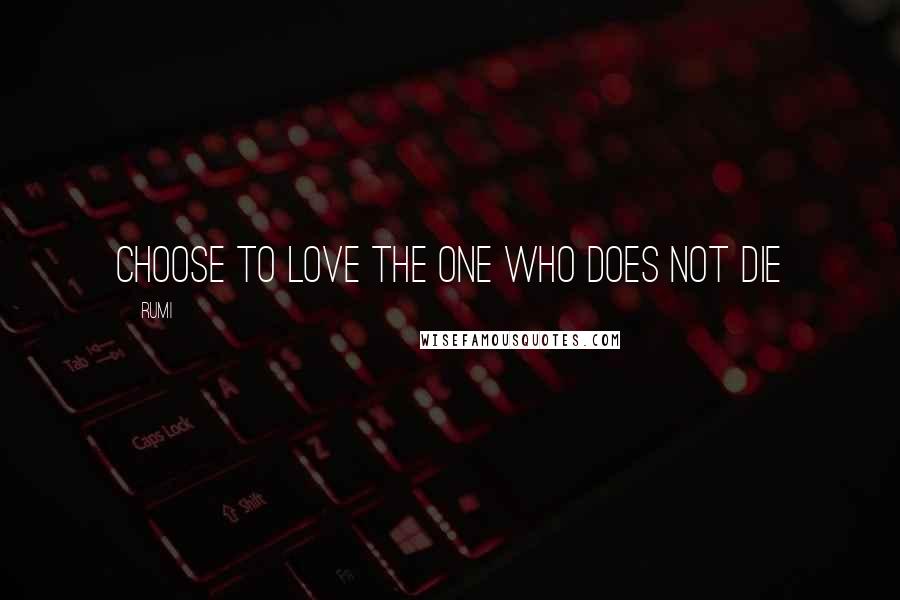 Rumi Quotes: Choose to love the one who does not die