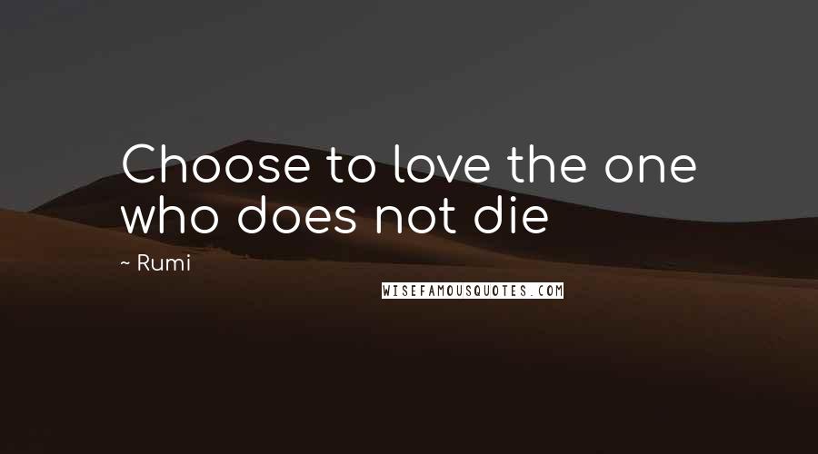 Rumi Quotes: Choose to love the one who does not die