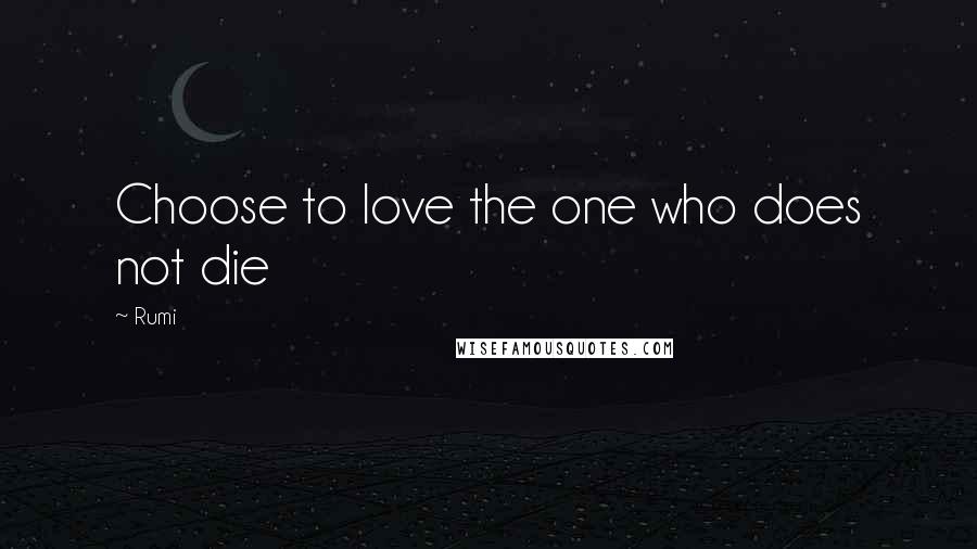 Rumi Quotes: Choose to love the one who does not die