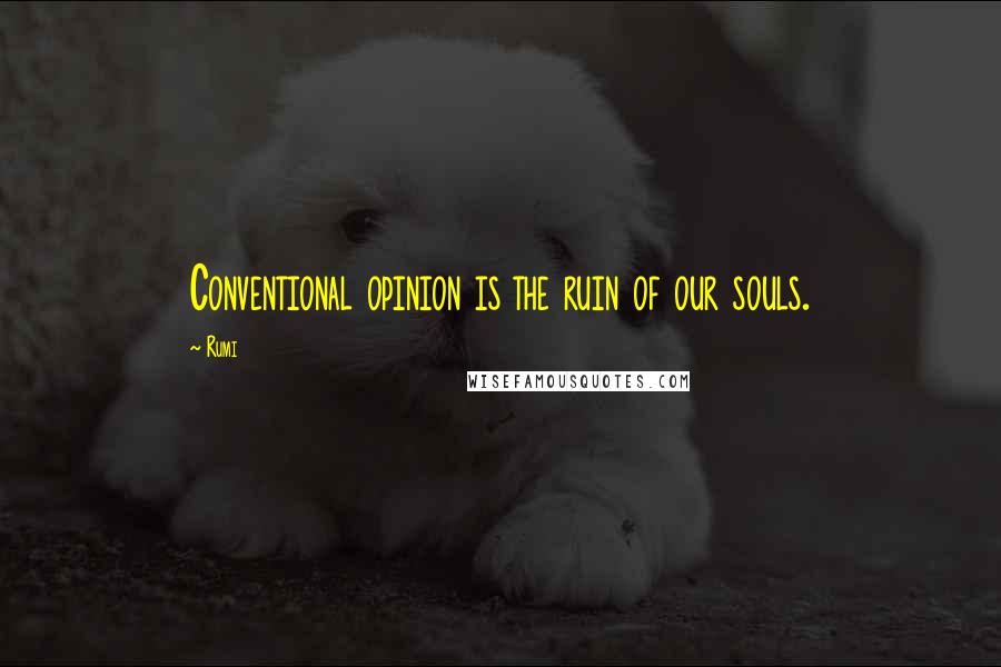 Rumi Quotes: Conventional opinion is the ruin of our souls.