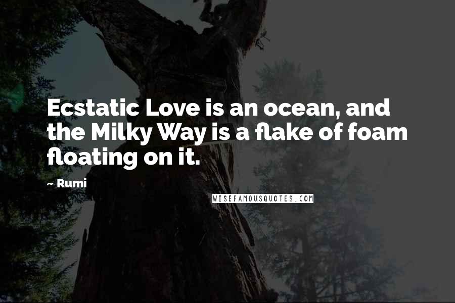 Rumi Quotes: Ecstatic Love is an ocean, and the Milky Way is a flake of foam floating on it.