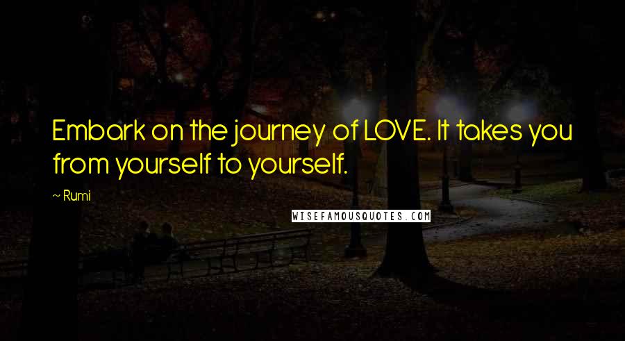 Rumi Quotes: Embark on the journey of LOVE. It takes you from yourself to yourself.