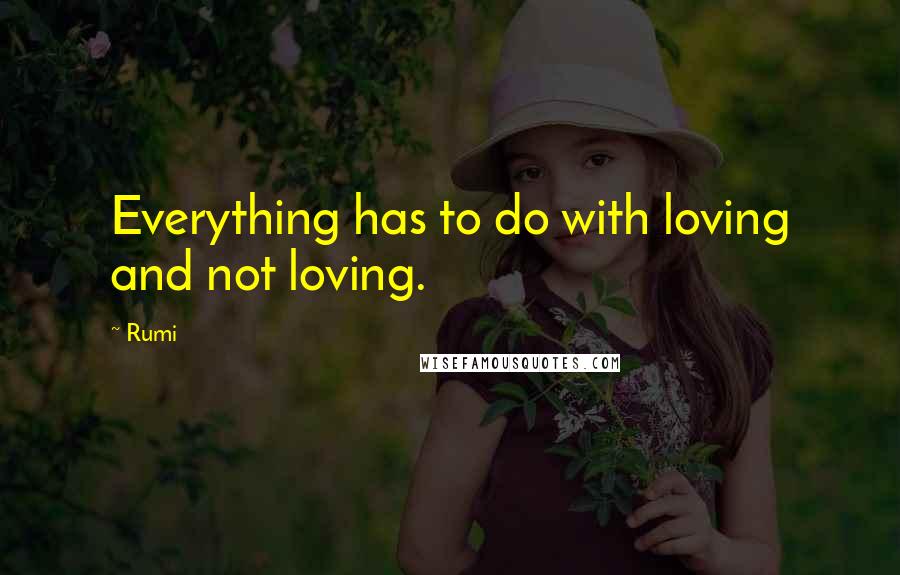 Rumi Quotes: Everything has to do with loving and not loving.