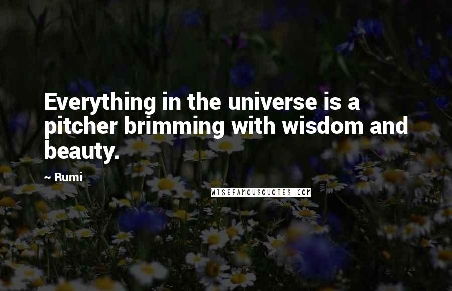 Rumi Quotes: Everything in the universe is a pitcher brimming with wisdom and beauty.