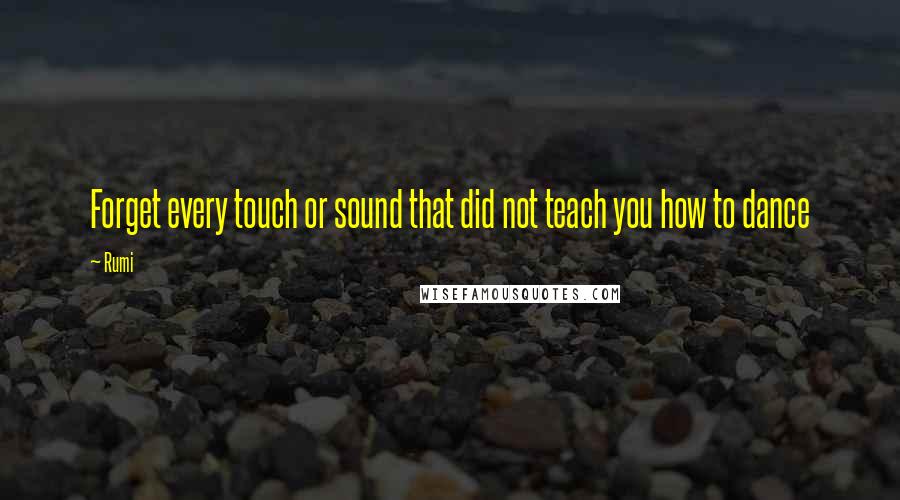 Rumi Quotes: Forget every touch or sound that did not teach you how to dance