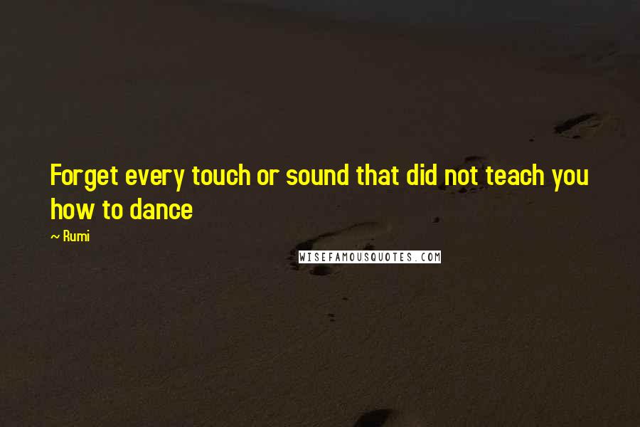 Rumi Quotes: Forget every touch or sound that did not teach you how to dance