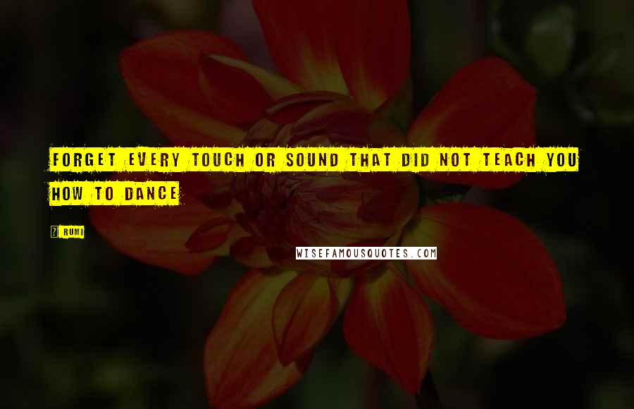 Rumi Quotes: Forget every touch or sound that did not teach you how to dance