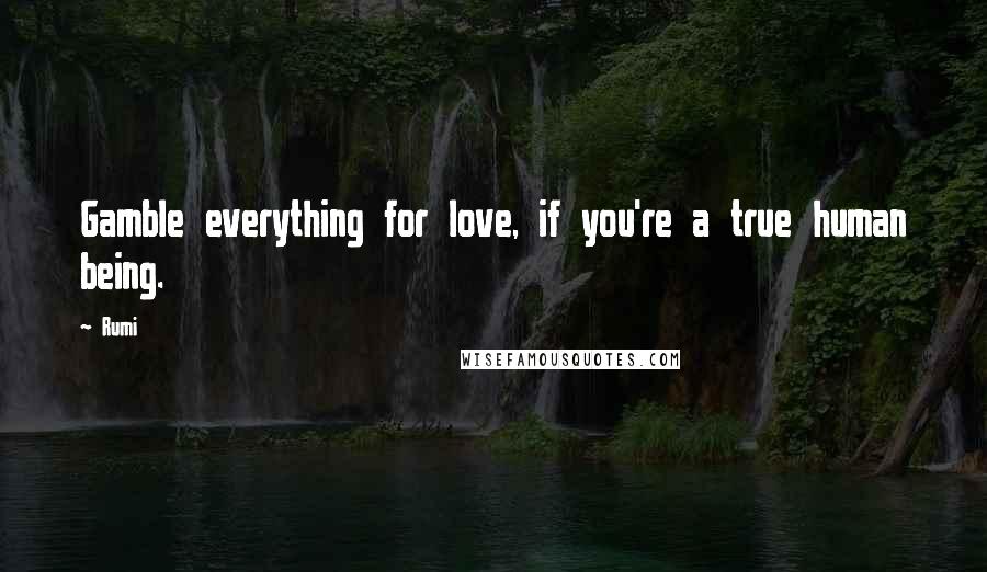 Rumi Quotes: Gamble everything for love, if you're a true human being.