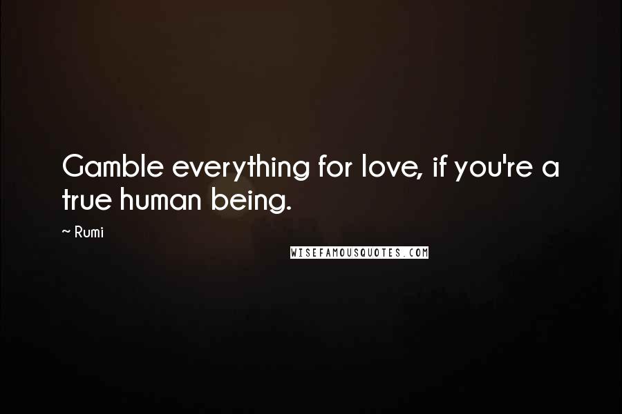 Rumi Quotes: Gamble everything for love, if you're a true human being.