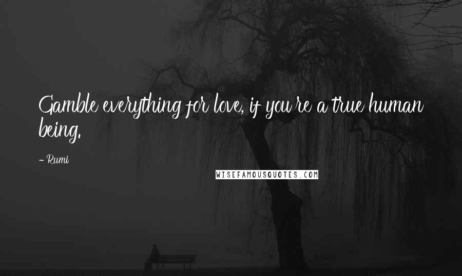 Rumi Quotes: Gamble everything for love, if you're a true human being.