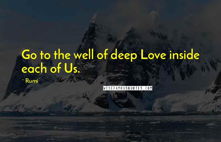 Rumi Quotes: Go to the well of deep Love inside each of Us.