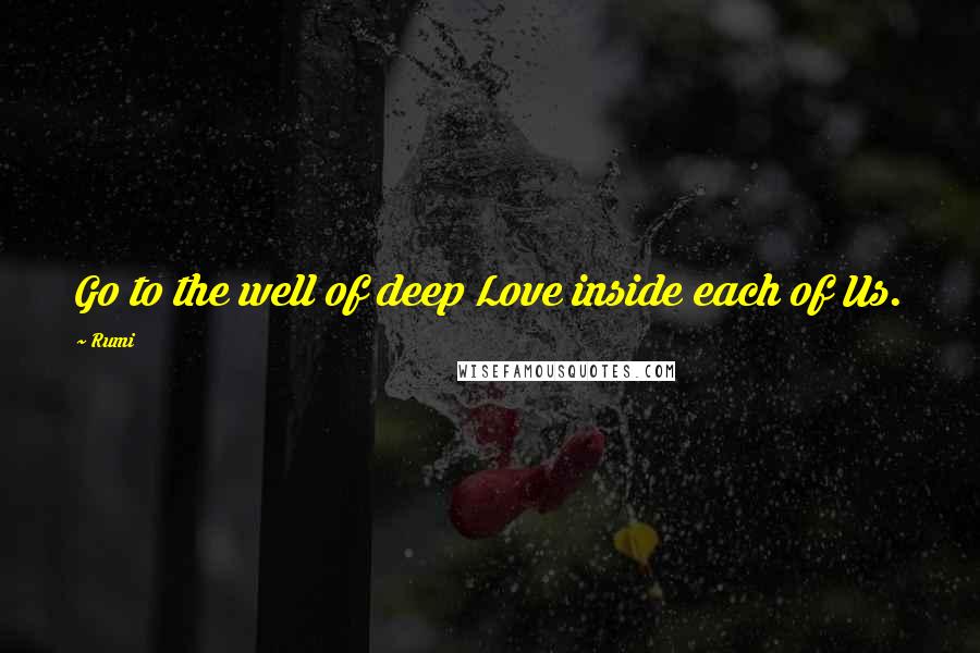 Rumi Quotes: Go to the well of deep Love inside each of Us.