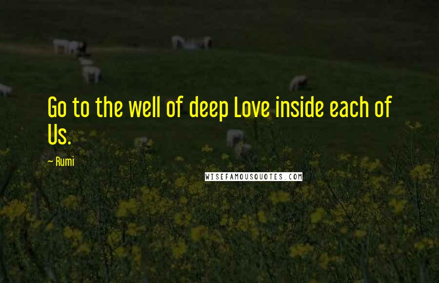 Rumi Quotes: Go to the well of deep Love inside each of Us.