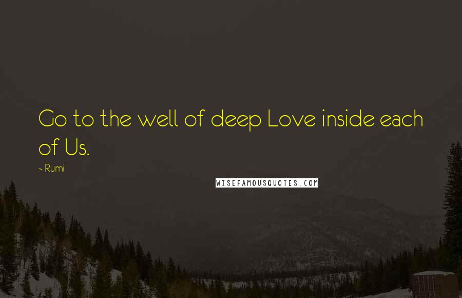 Rumi Quotes: Go to the well of deep Love inside each of Us.