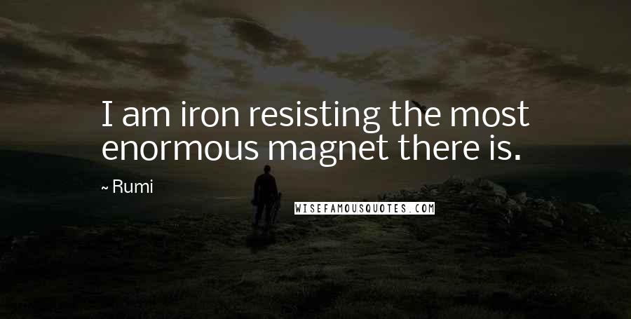 Rumi Quotes: I am iron resisting the most enormous magnet there is.