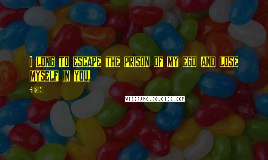 Rumi Quotes: I long to escape the prison of my ego and lose myself in You.