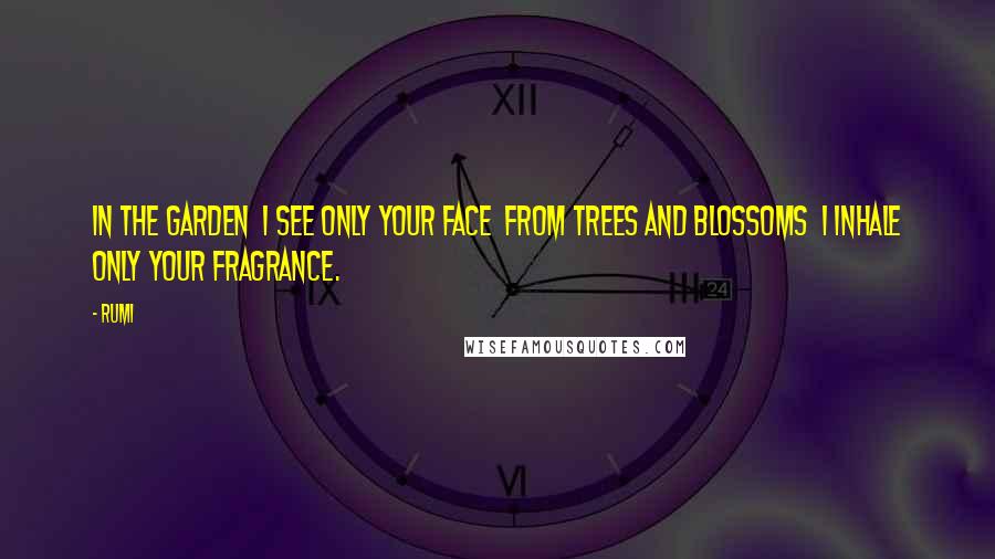 Rumi Quotes: In the garden I see only your face From trees and blossoms I inhale only your fragrance.