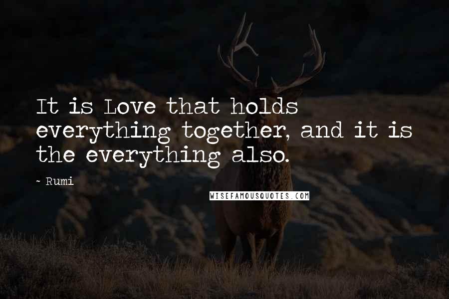 Rumi Quotes: It is Love that holds everything together, and it is the everything also.