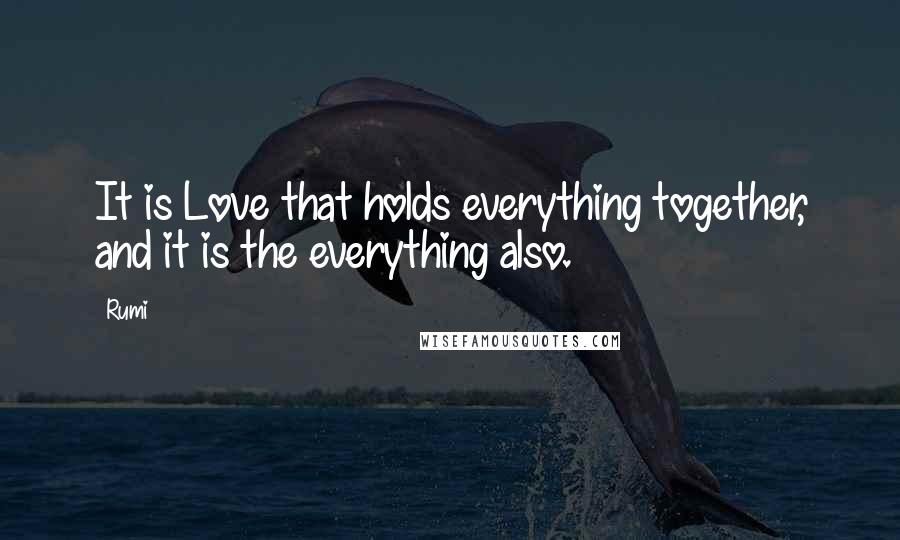 Rumi Quotes: It is Love that holds everything together, and it is the everything also.