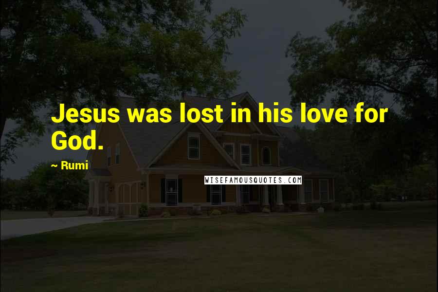 Rumi Quotes: Jesus was lost in his love for God.