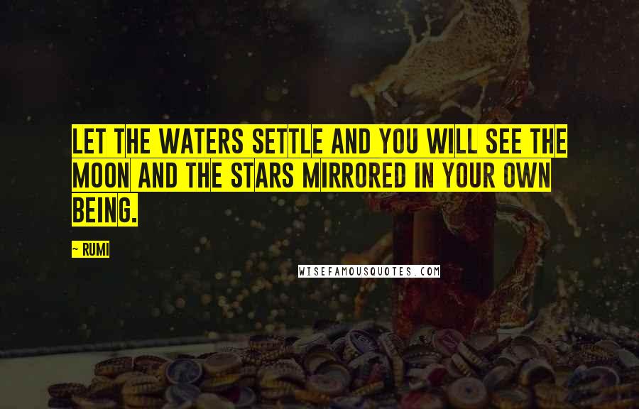 Rumi Quotes: Let the waters settle and you will see the moon and the stars mirrored in your own being.