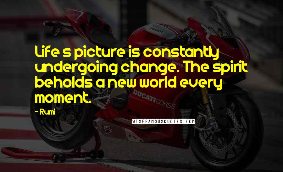 Rumi Quotes: Life s picture is constantly undergoing change. The spirit beholds a new world every moment.