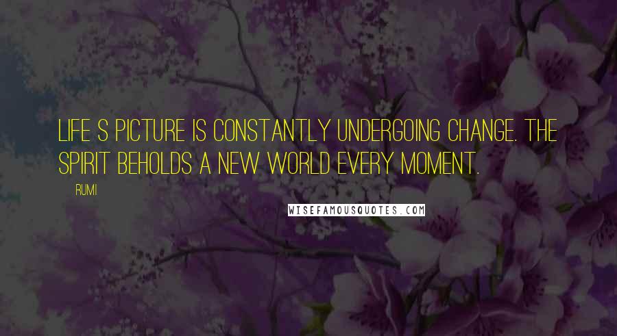 Rumi Quotes: Life s picture is constantly undergoing change. The spirit beholds a new world every moment.