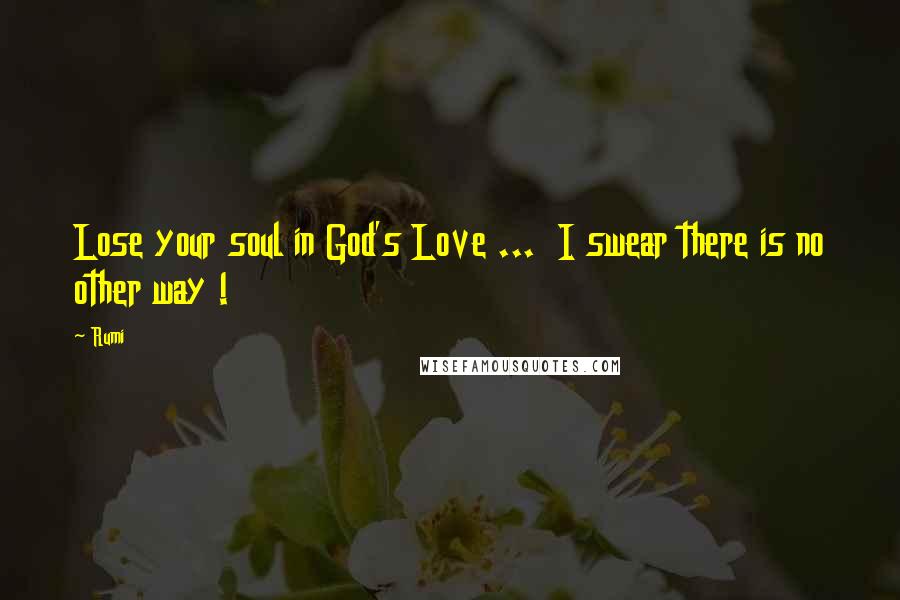 Rumi Quotes: Lose your soul in God's Love ... I swear there is no other way !