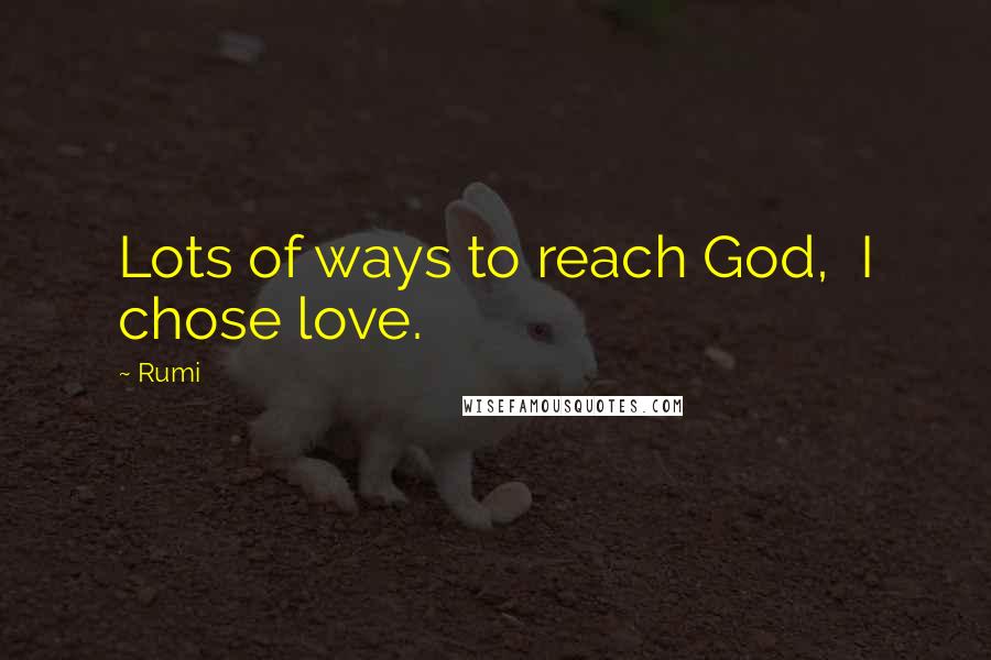 Rumi Quotes: Lots of ways to reach God,  I chose love.