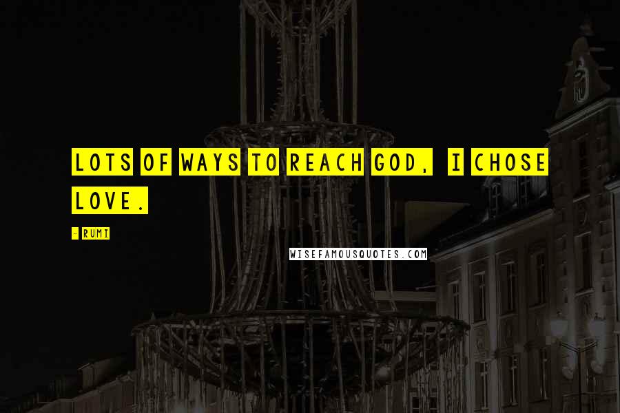 Rumi Quotes: Lots of ways to reach God, I chose love.
