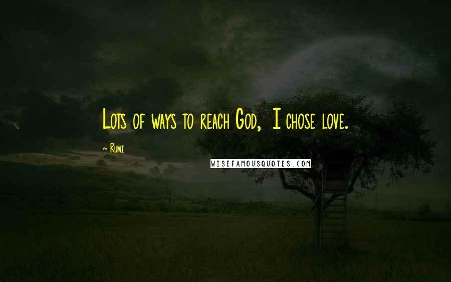 Rumi Quotes: Lots of ways to reach God, I chose love.