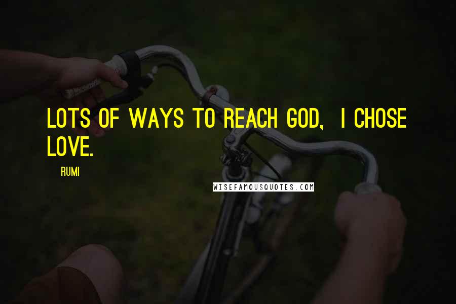 Rumi Quotes: Lots of ways to reach God,  I chose love.