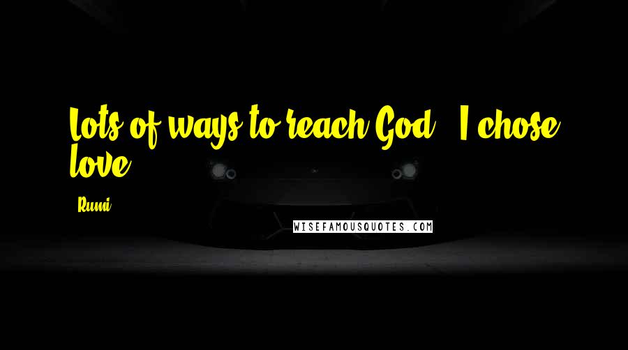 Rumi Quotes: Lots of ways to reach God, I chose love.